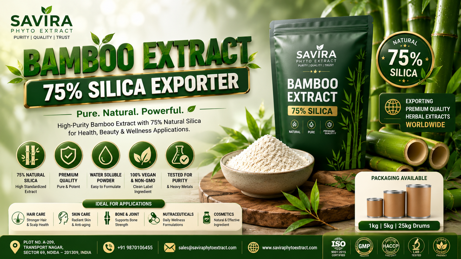 Bamboo Extract 75% Silica Exporter