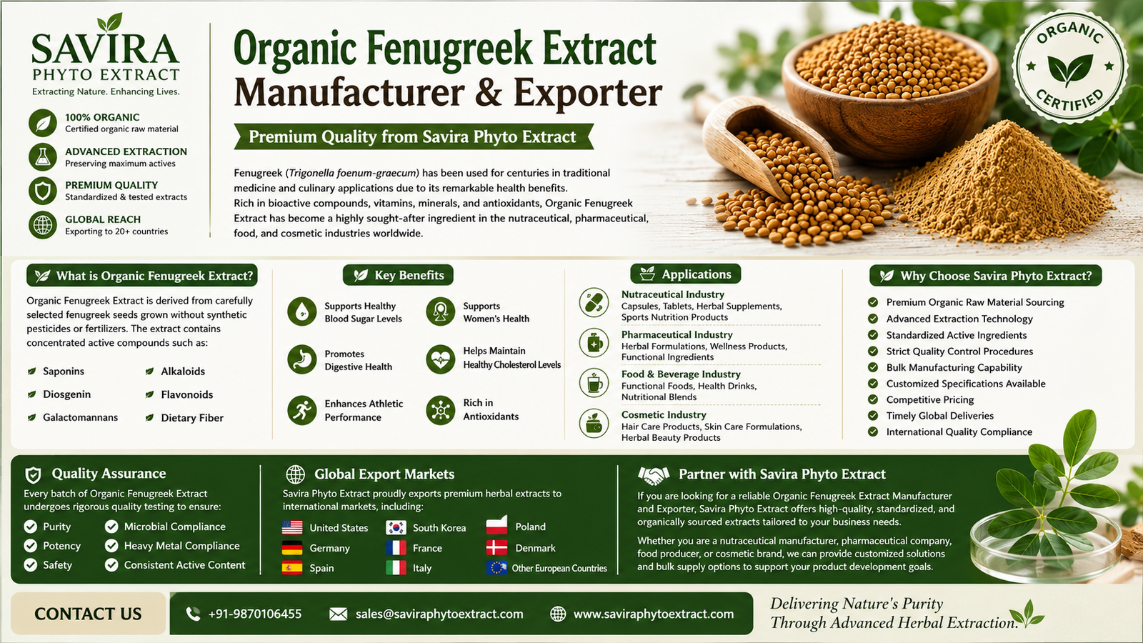 Organic Fenugreek Extract Manufacturer