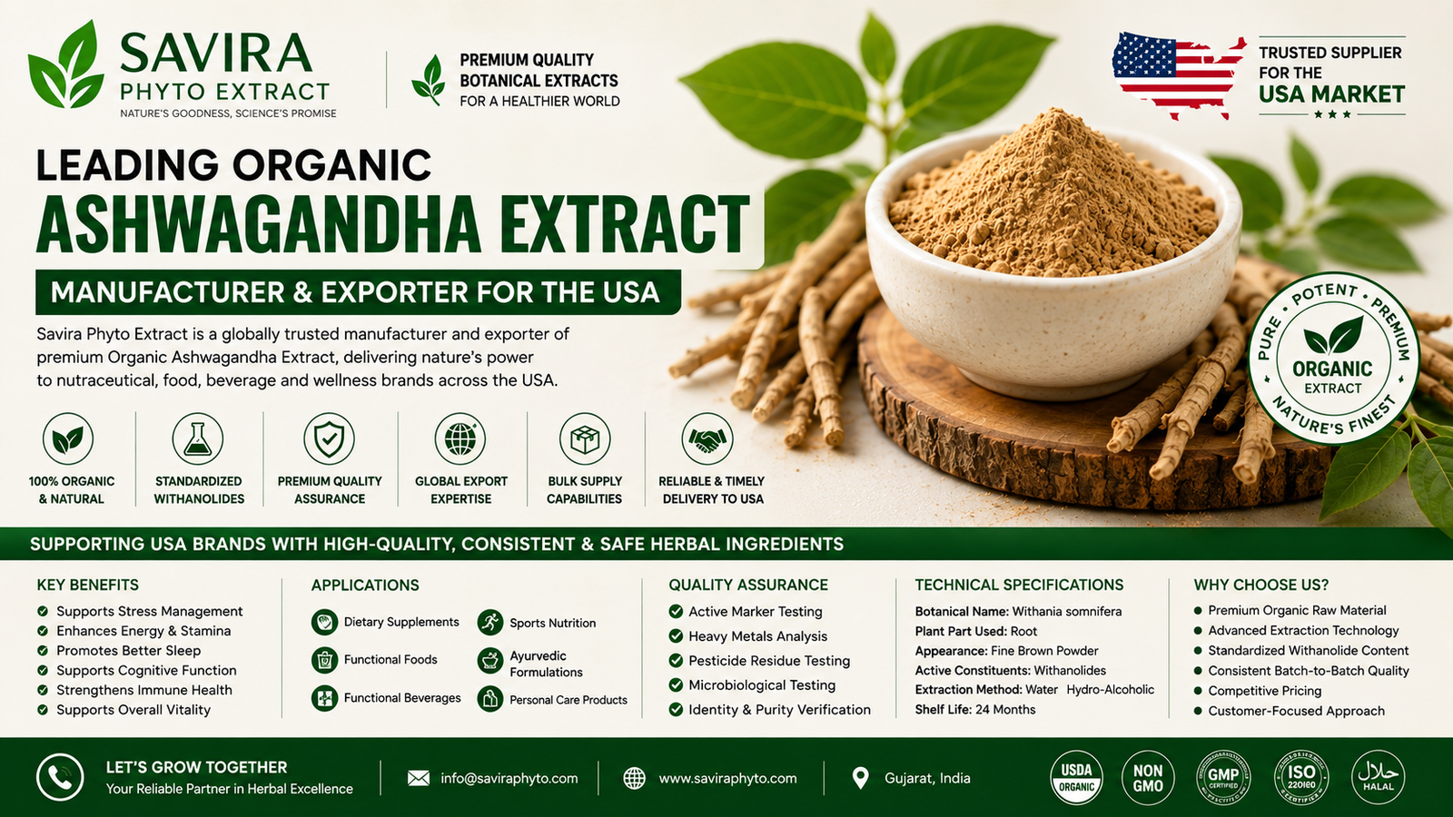 Organic Ashwagandha Extract Manufacturer in USA